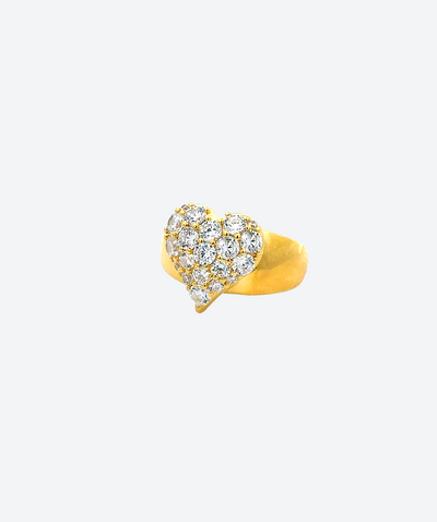 Brimming Heart Ring Crystal / Gold - La Costa Organic Jewelry