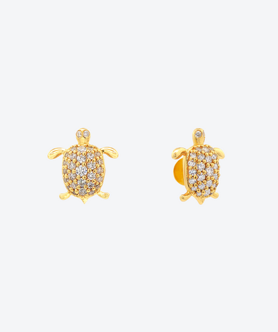 Pave Turtle Stud Earrings