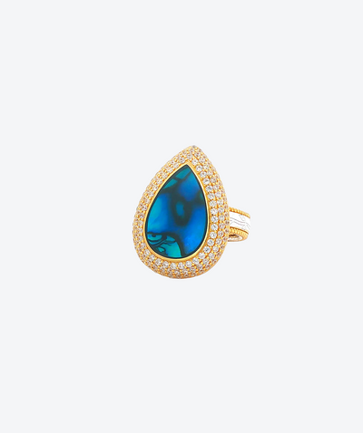 Tear Pave Gem Ring