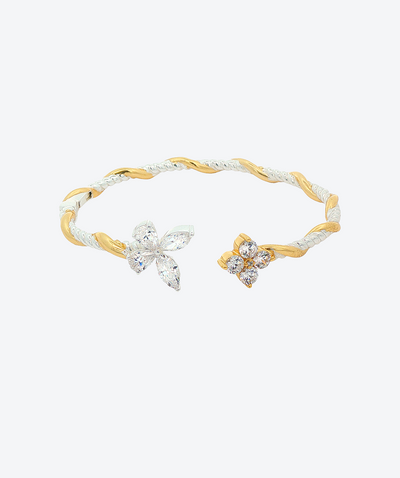 Monarch & Flower Bangle Bracelet
