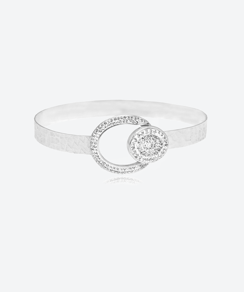 Oval Crystal Bangle Bracelet