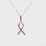Brilliant Faith Ribbon Charm Necklace