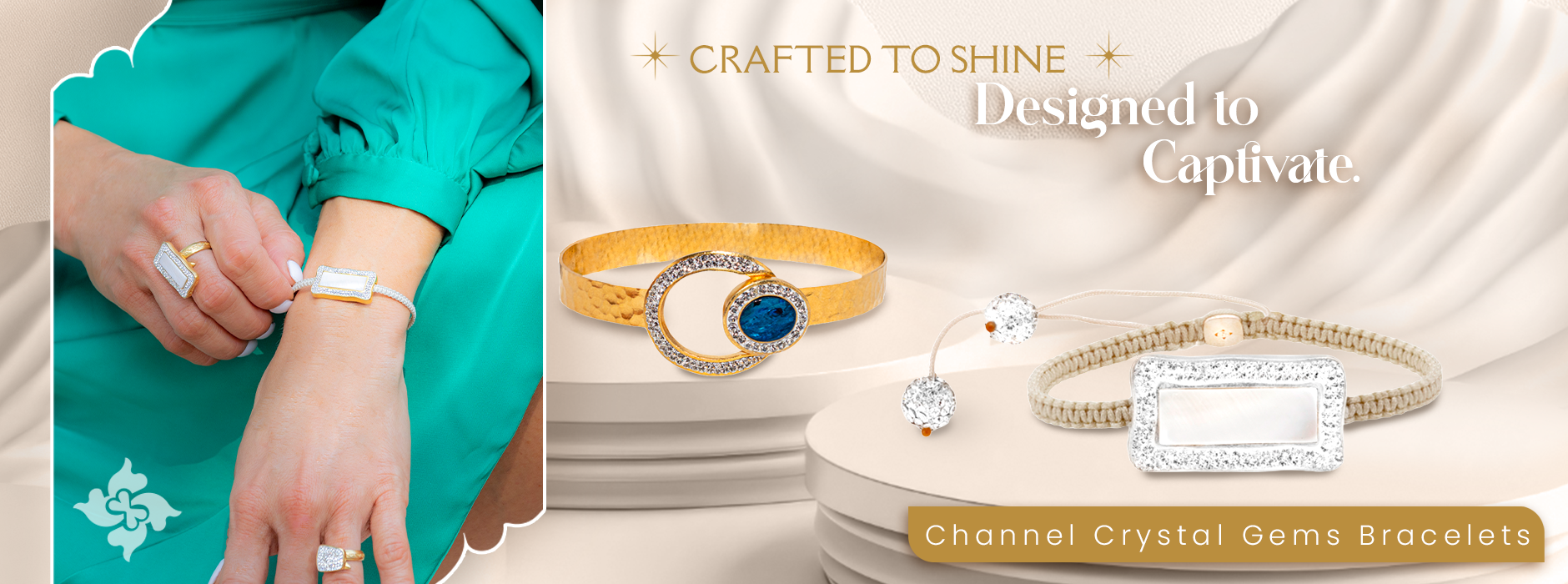 Channel Crystal Gems Bracelets