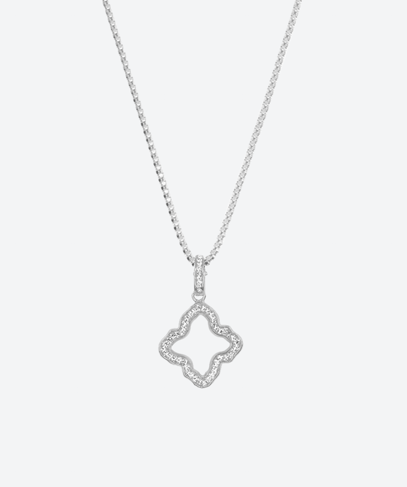 Brilliant Open Flower Crystal Pendant Necklace