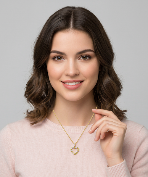 Reversible Open Heart Charm Necklace