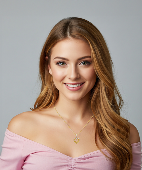 Brilliant Open Heart Charm Necklace