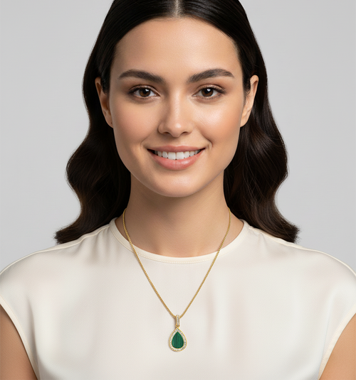 Dainty Tear Gem Charm Necklace