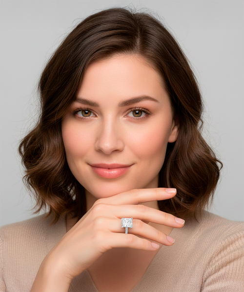 3ct Solitaire Ring 3rows band