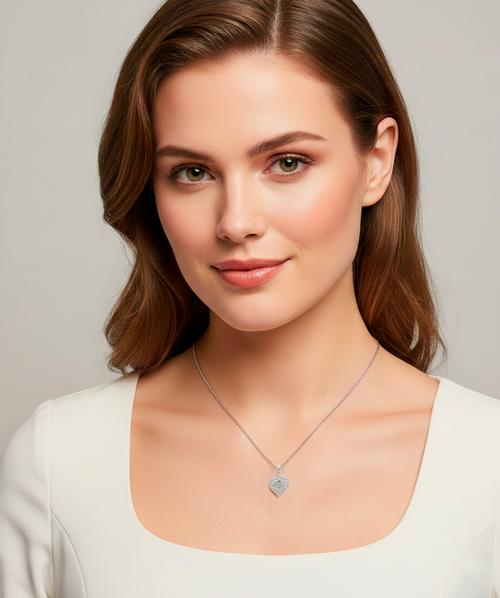 Pave Heart Necklace