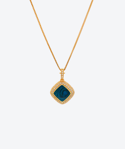 Diagonal Pave Gem Necklace