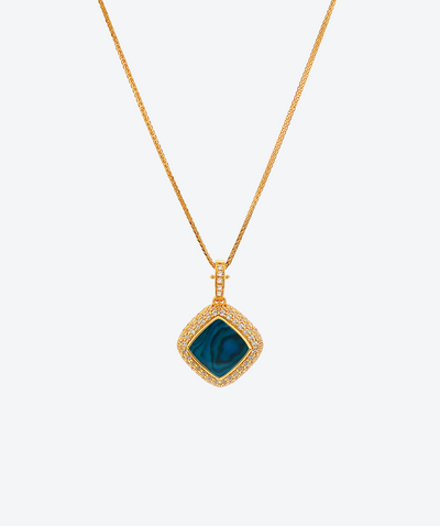 Diagonal Pave Gem Necklace