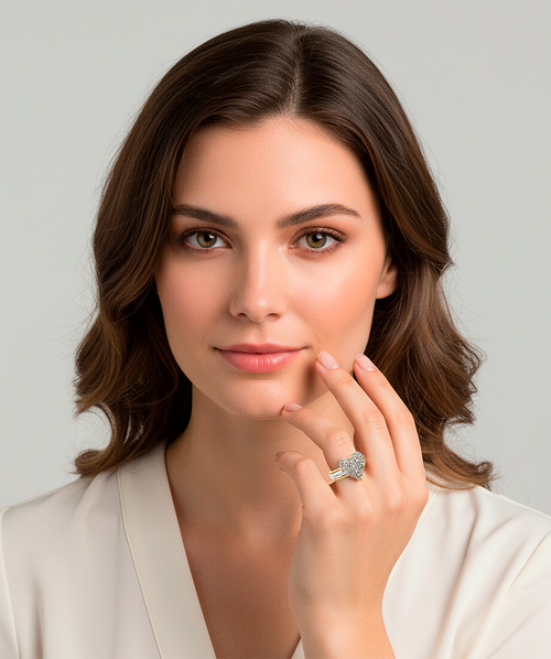Heart Pave Ring