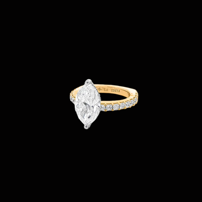 Diamond Solitaire Ring Single Arch Band