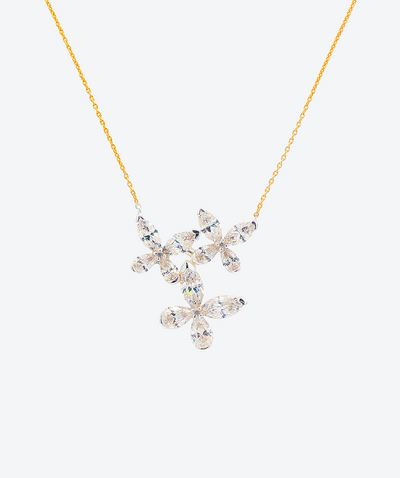 Monarch Butterfly Trio Cluster Necklace
