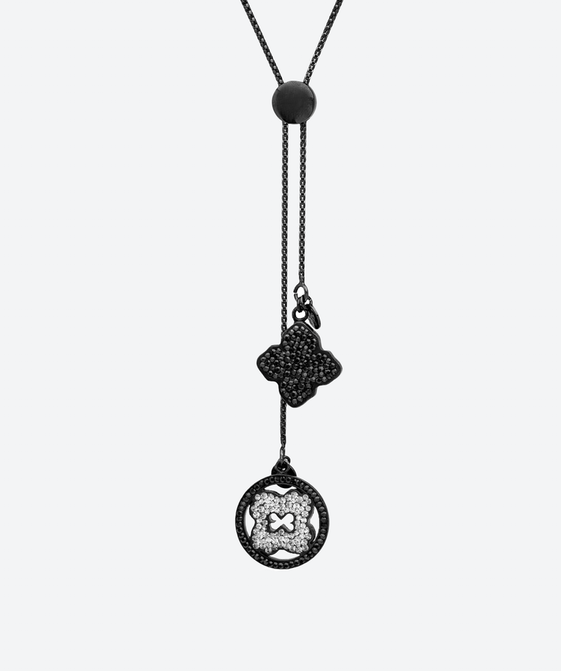 Flower Logo Lariat Necklace