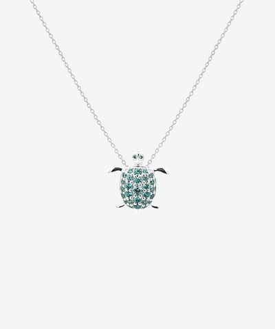 Dainty Pave Turtle Necklace