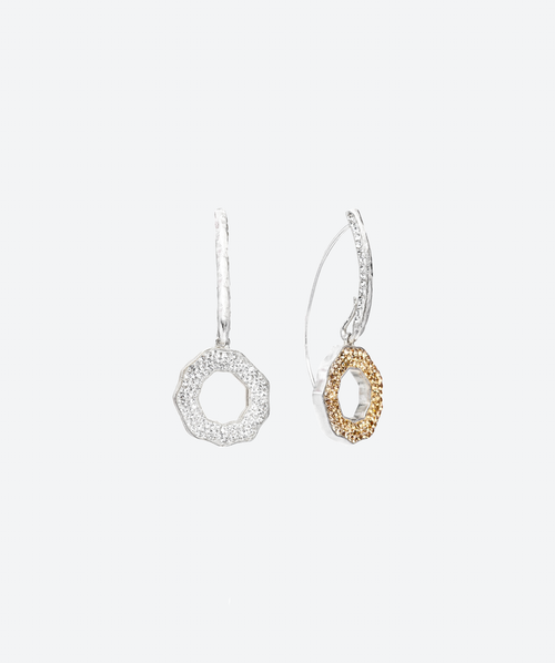 Duo Crystal Open Round Loops Gold / Silver - La Costa Organic Jewelry
