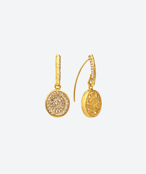 Crystal Oval Loops Gold / Gold - La Costa Organic Jewelry
