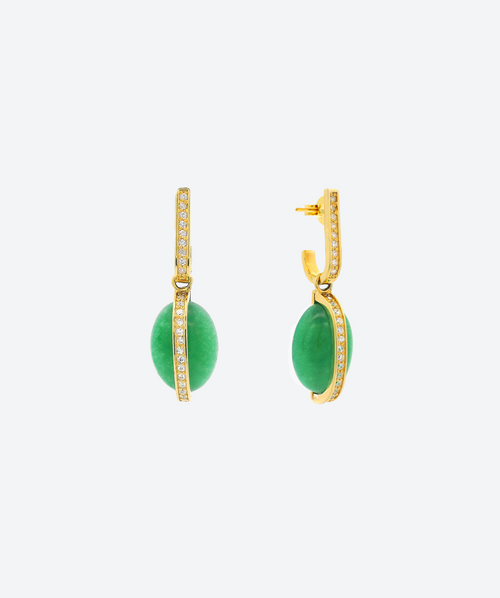 Centered Harmony Earrings Jade / Gold - La Costa Organic Jewelry