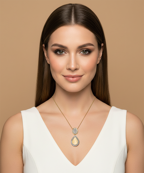 Oval & Tear Drop Necklace