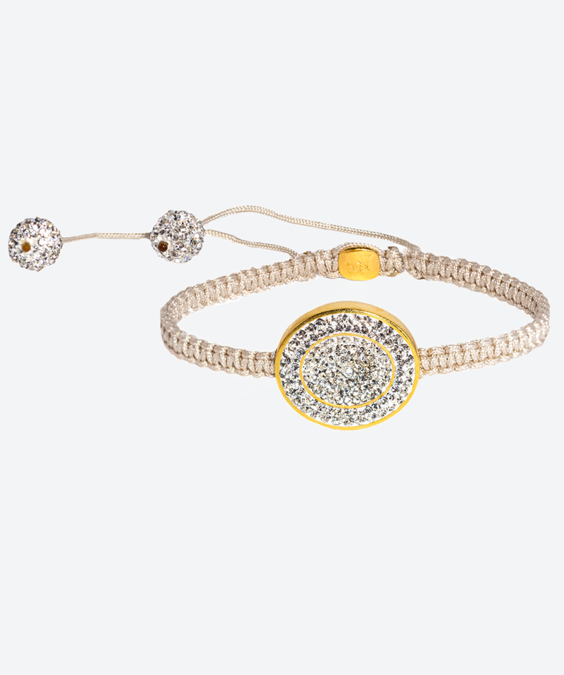 Dainty Oval Crystal Shamballa Bracelet