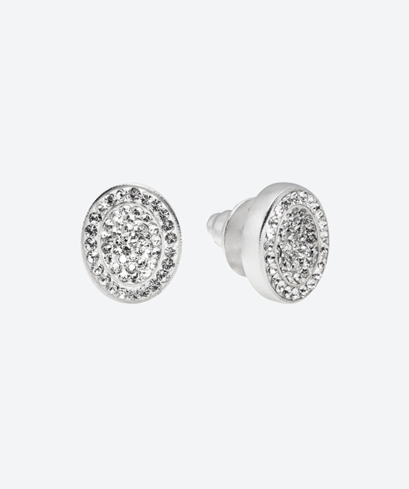 Oval Crystal Stud Earrings