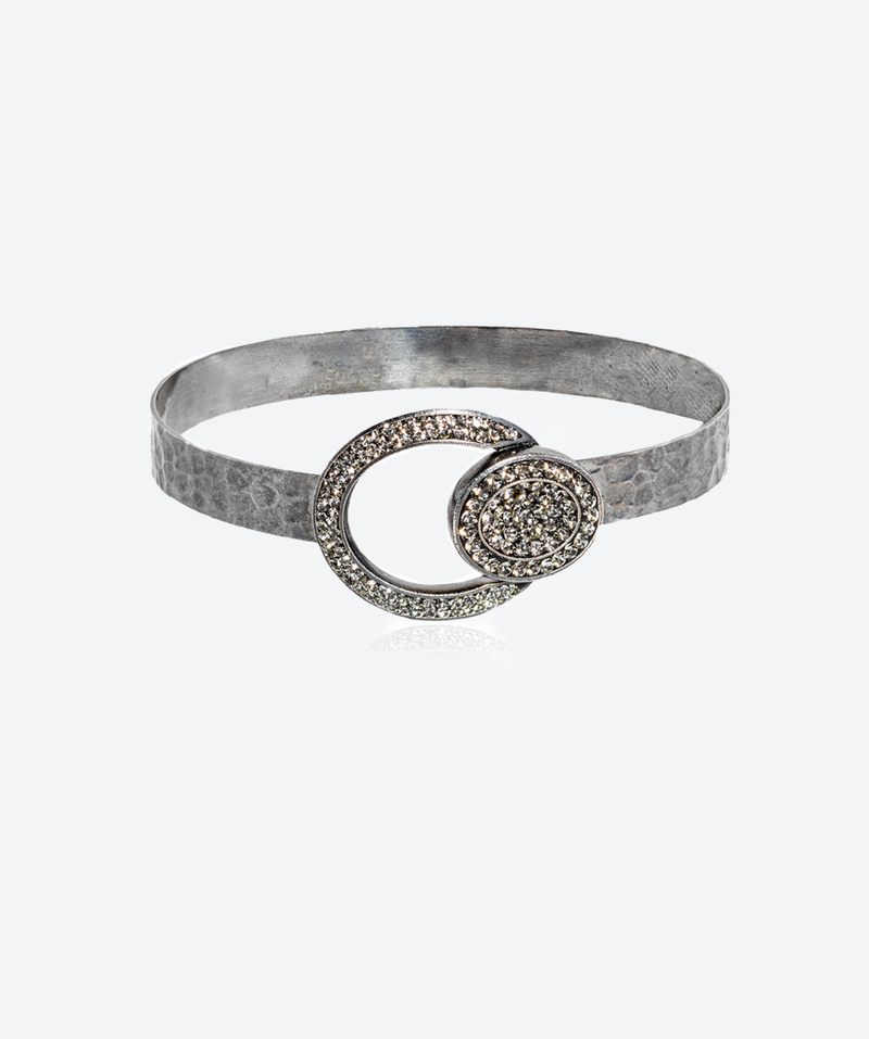Oval Crystal Bangle Bracelet