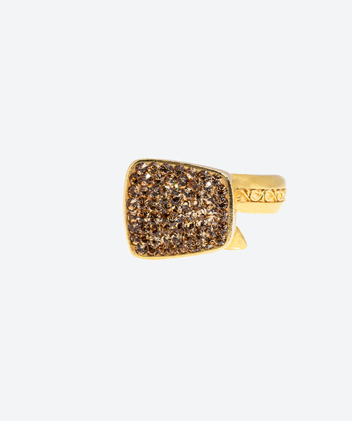 Endless Crystal Ring Gold / Gold - La Costa Organic Jewelry