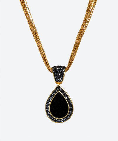 Royal Tear Necklace Onyx / Gold - La Costa Organic Jewelry