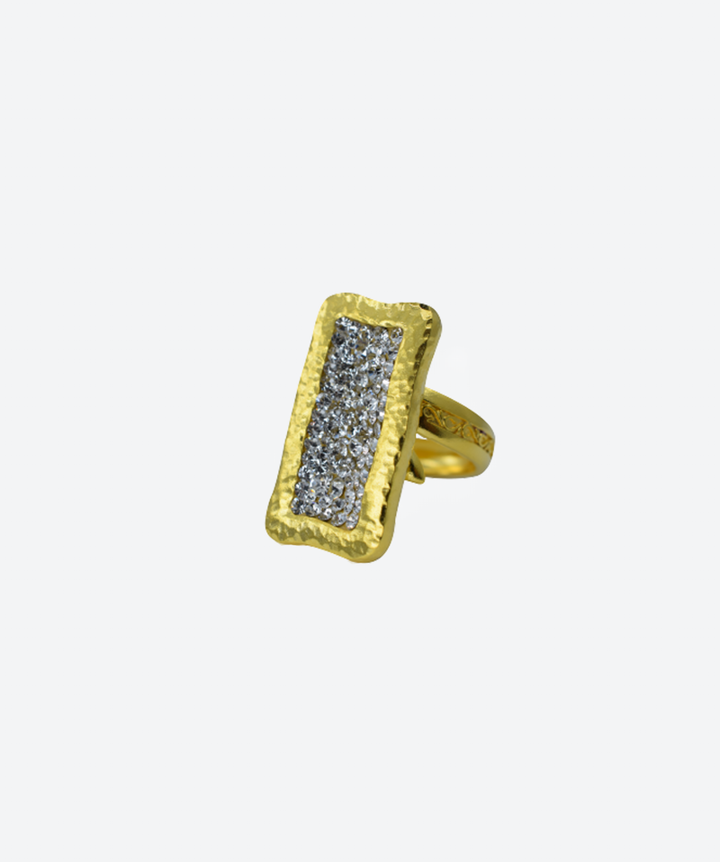 Geode Crystal Rectangle Ring