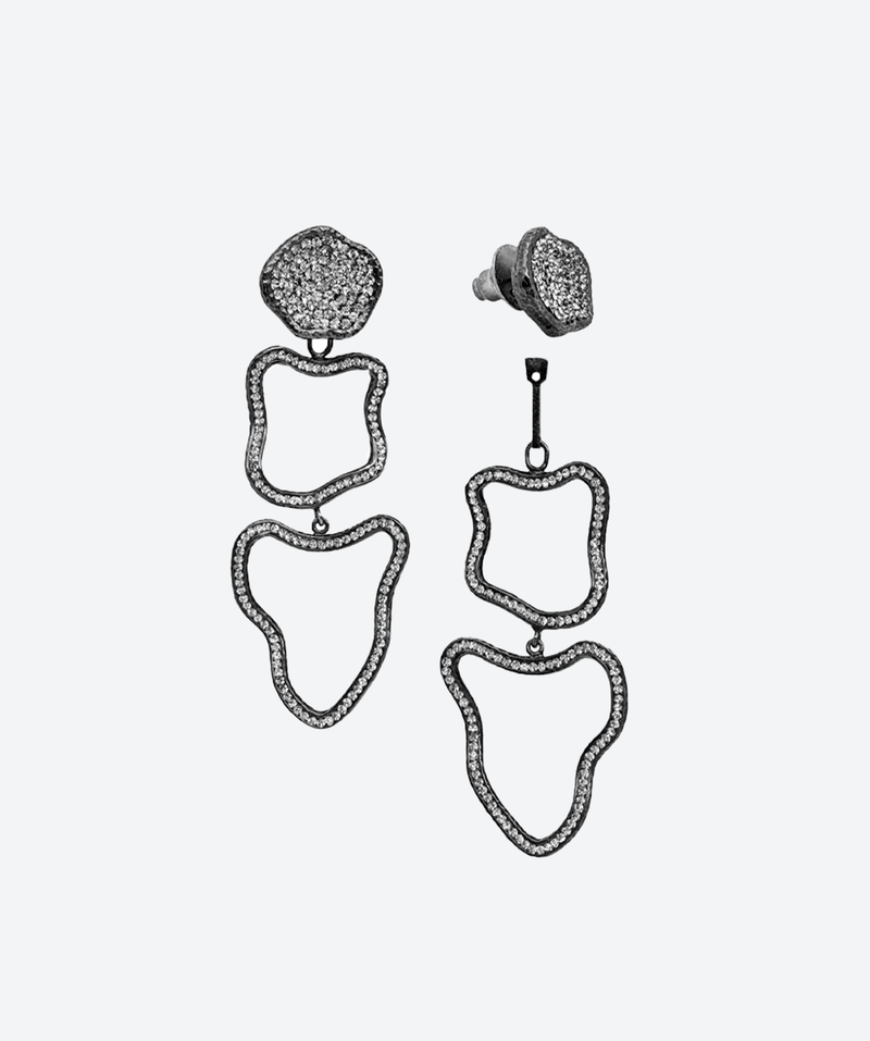 Open Geode Cascade Earrings