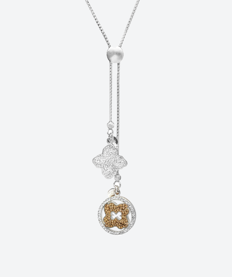 Flower Logo Lariat Necklace