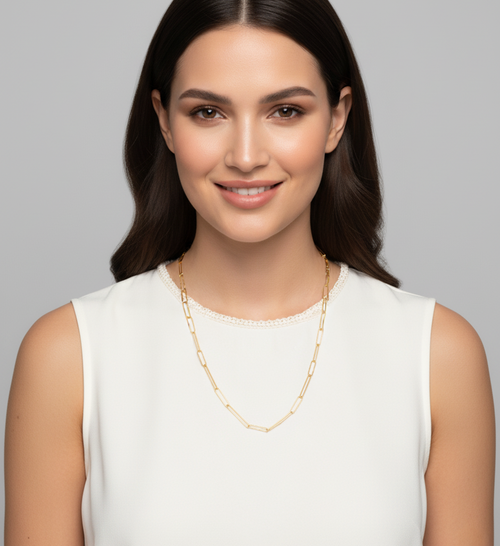 43" Diamond-Cut Charm Link Chain