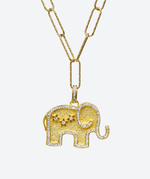 Mighty Elephant Medallion Charm Necklace