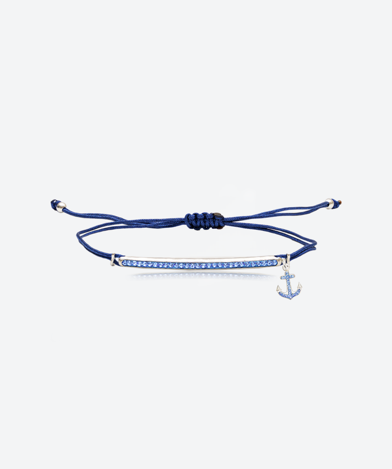 Bon Voyage Anchor Bar Slide Bracelet