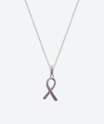 Brilliant Faith Ribbon Charm Necklace