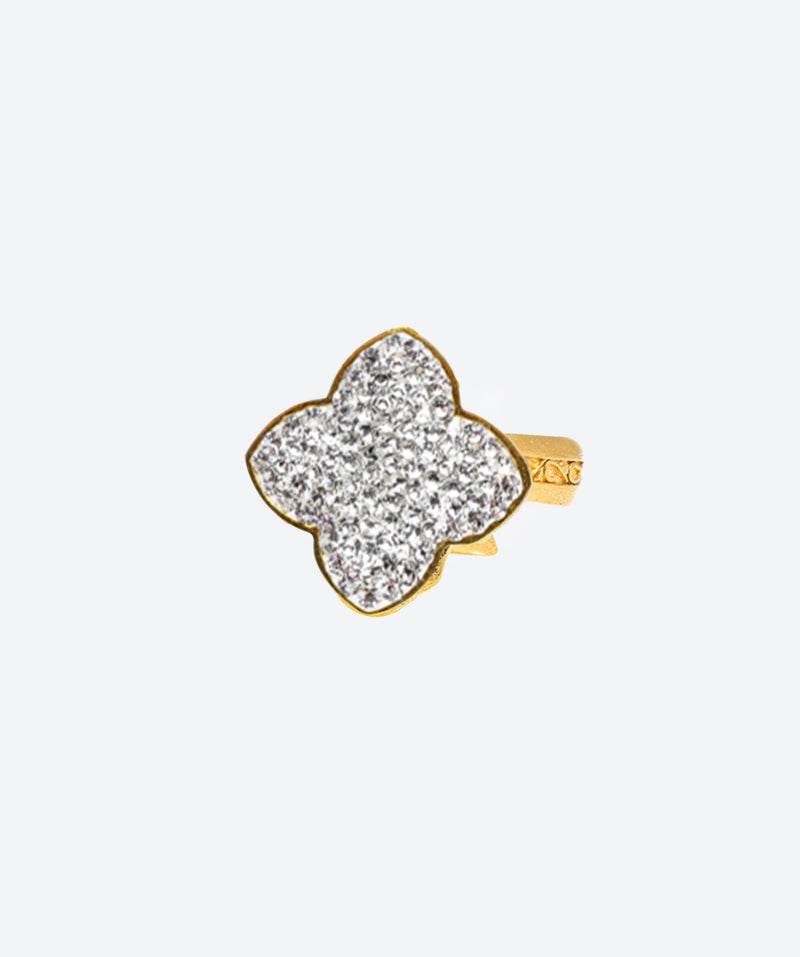 Dainty Flower Crystal Ring