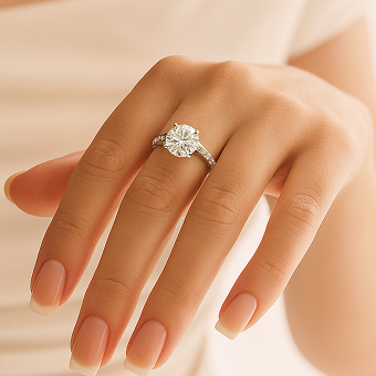 Solitaire Ring Lab Diamond 1row band 3ct