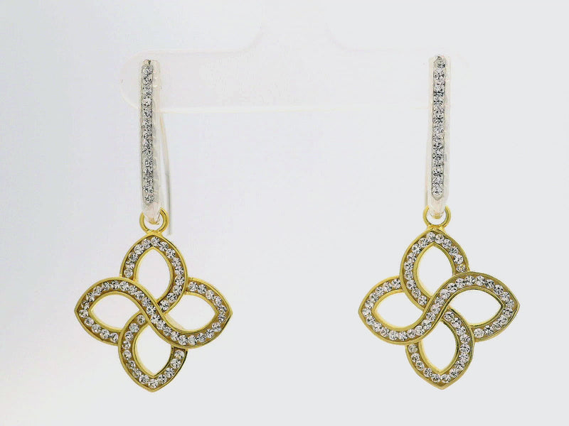 Mixed metals Flowers Loop Earrings - La Costa Organic Jewelry